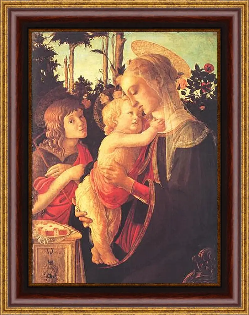 Картина в раме - Madonna of the roseplantation. Сандро Боттичелли