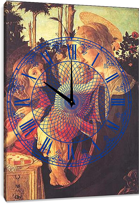 Часы картина - Madonna of the roseplantation. Сандро Боттичелли