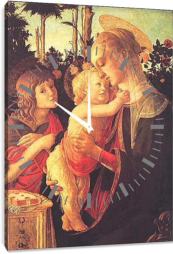 Часы картина - Madonna of the roseplantation. Сандро Боттичелли