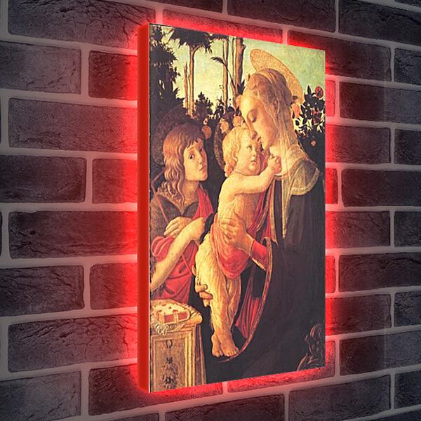 Лайтбокс световая панель - Madonna of the roseplantation. Сандро Боттичелли