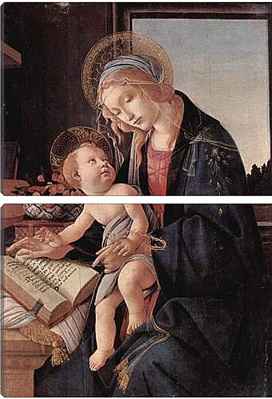 Модульная картина - Madonna of the Book. Сандро Боттичелли