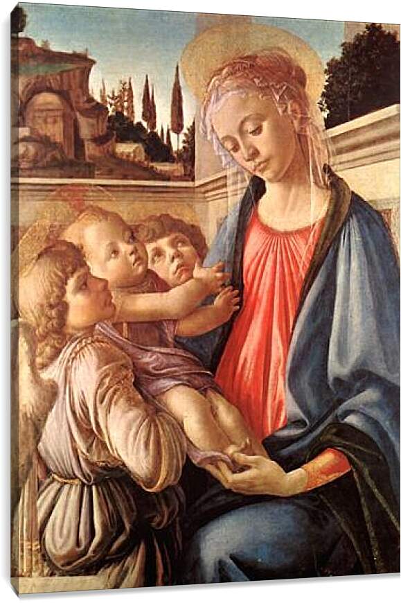 Постер и плакат - Madonna and two angels. Сандро Боттичелли