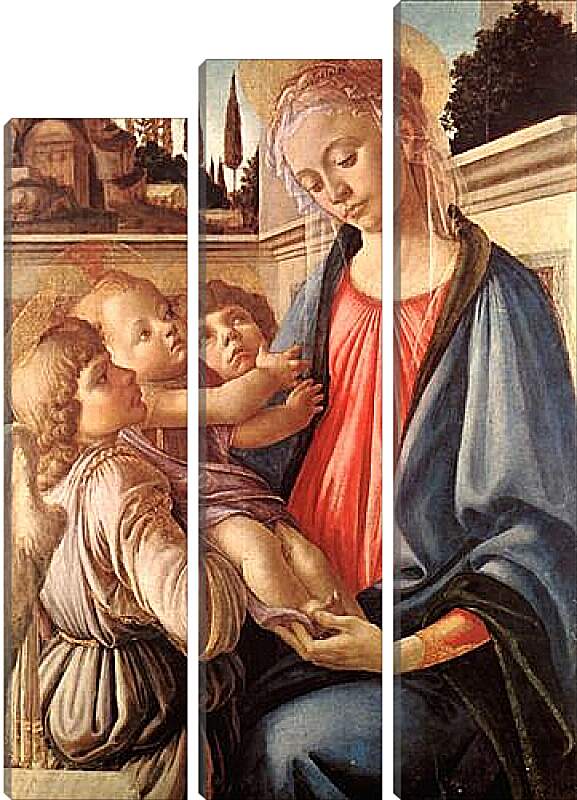 Модульная картина - Madonna and two angels. Сандро Боттичелли