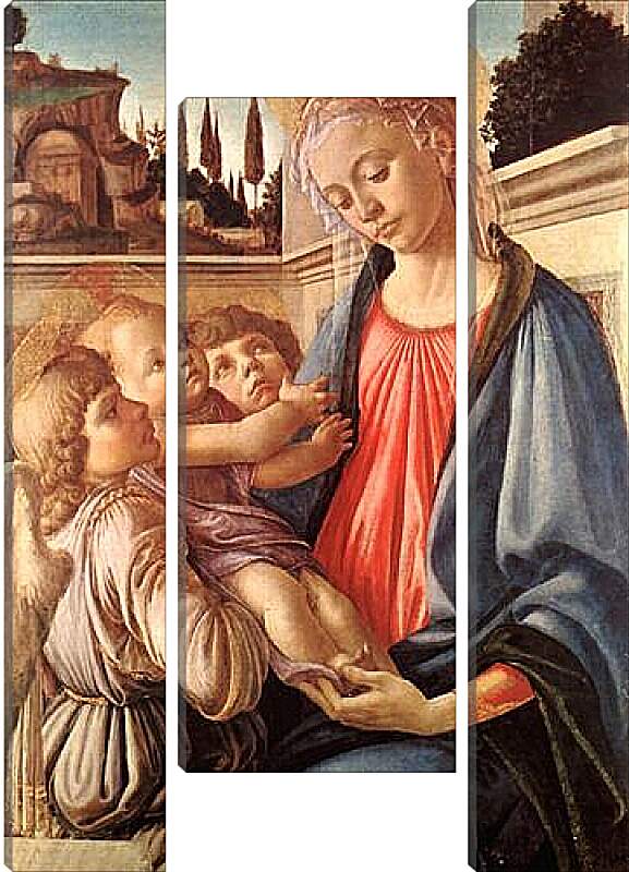 Модульная картина - Madonna and two angels. Сандро Боттичелли