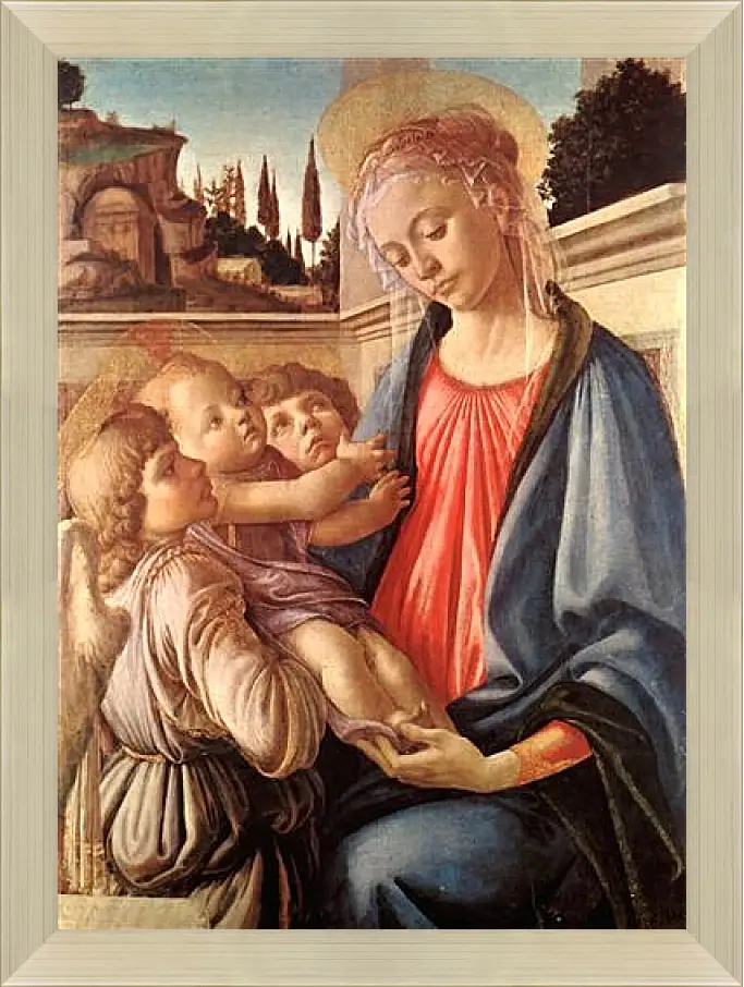 Картина в раме - Madonna and two angels. Сандро Боттичелли