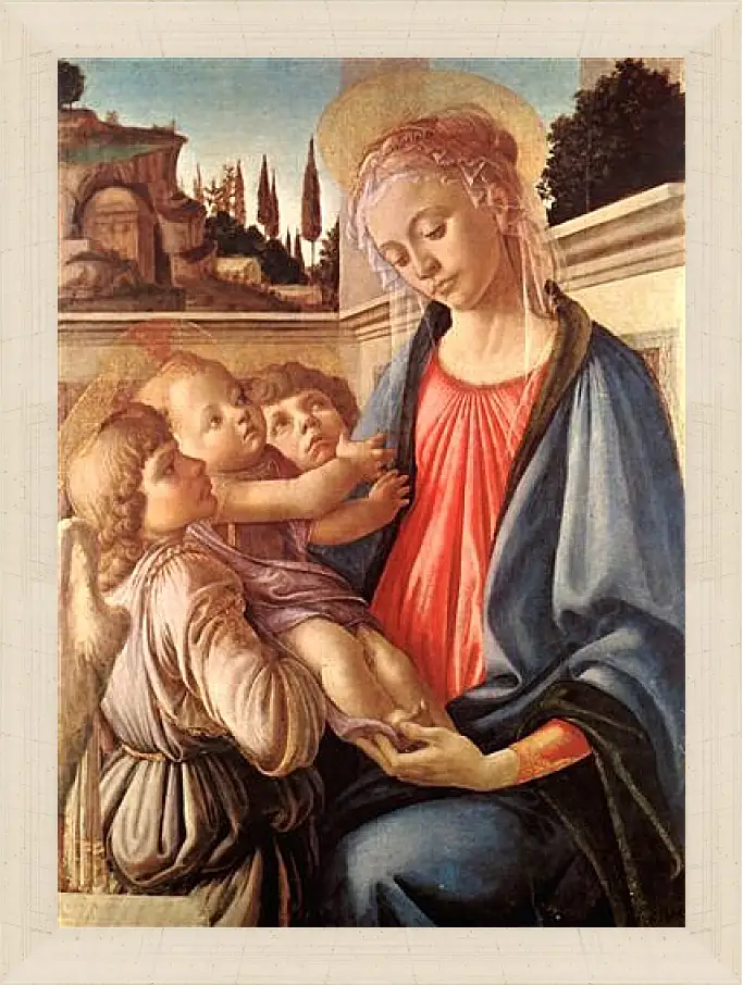 Картина в раме - Madonna and two angels. Сандро Боттичелли