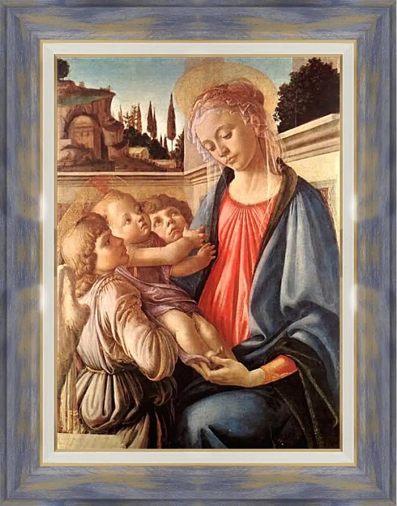 Картина в раме - Madonna and two angels. Сандро Боттичелли