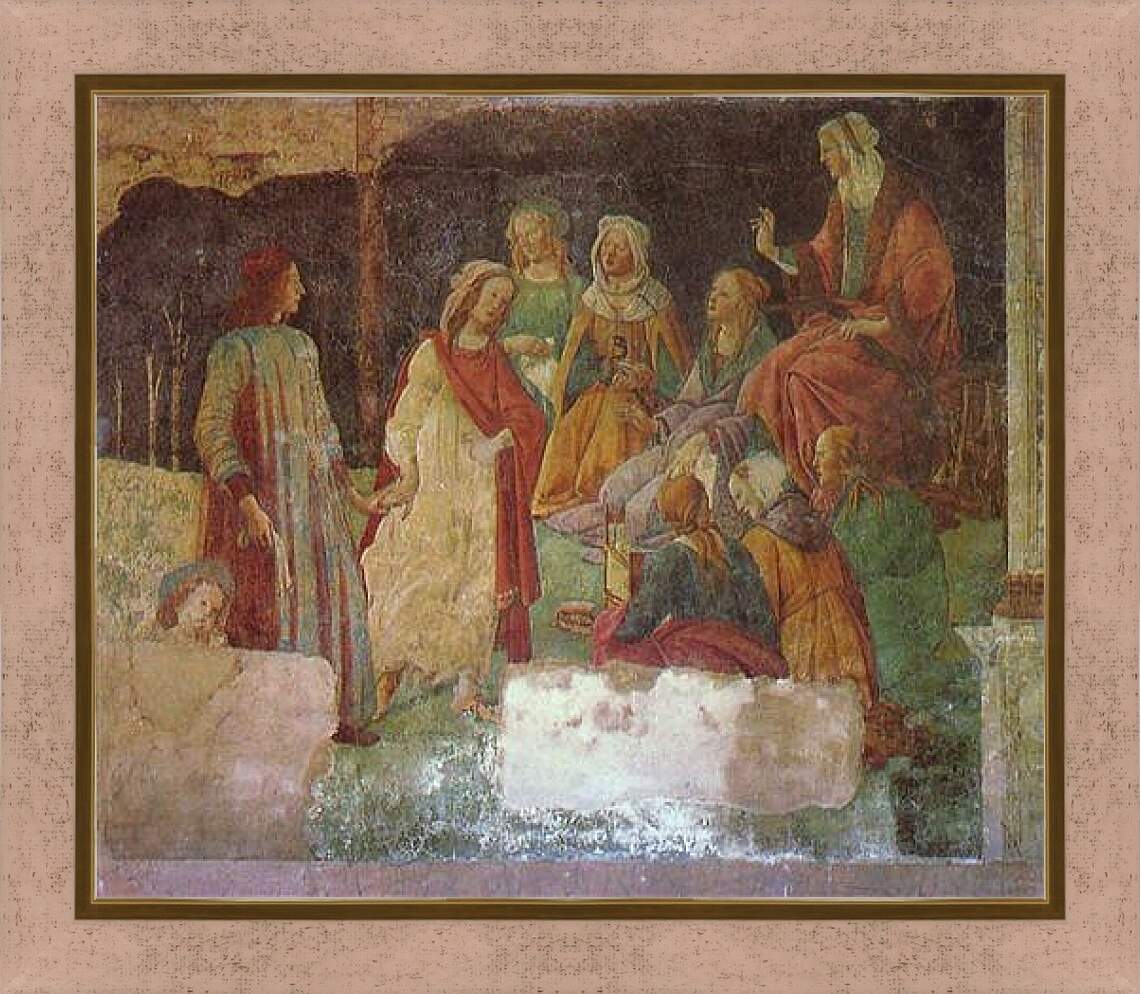 Картина в раме - Lorenzo Tornabuoni before Allegorien sieve free arts (fragment) Сандро Боттичелли