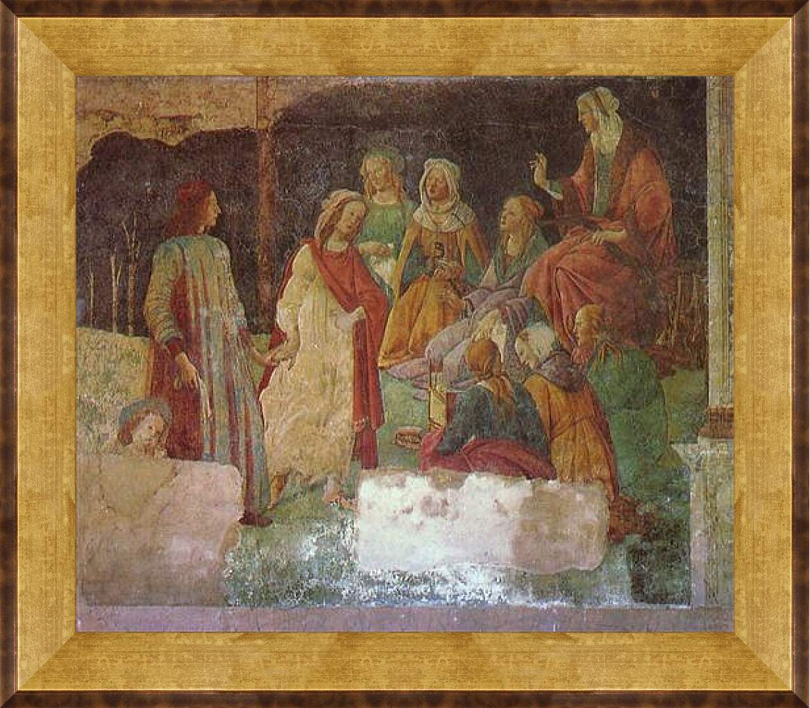 Картина в раме - Lorenzo Tornabuoni before Allegorien sieve free arts (fragment) Сандро Боттичелли