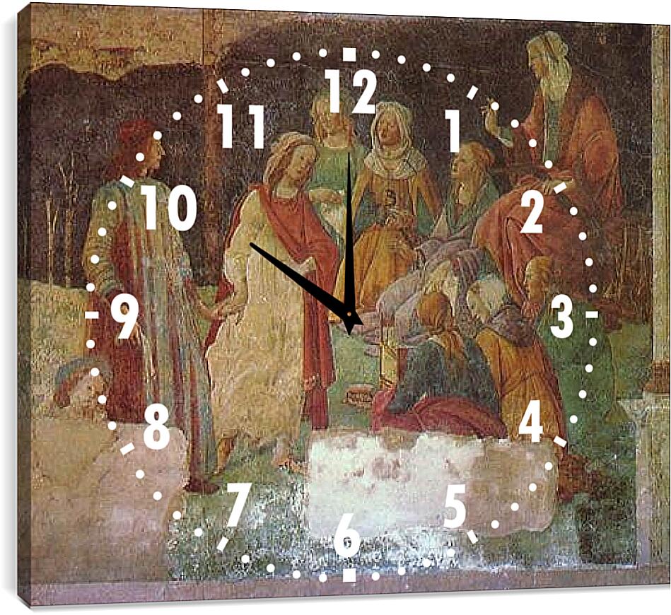 Часы картина - Lorenzo Tornabuoni before Allegorien sieve free arts (fragment) Сандро Боттичелли