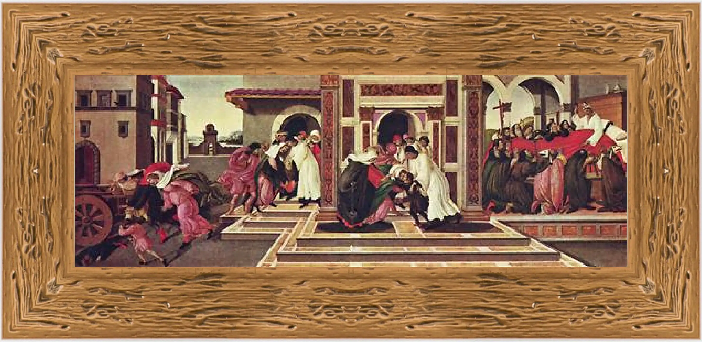 Картина в раме - Last Miracle and the Death of Zenobius. Сандро Боттичелли