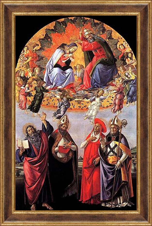 Картина в раме - Coronation of Madonna. Сандро Боттичелли