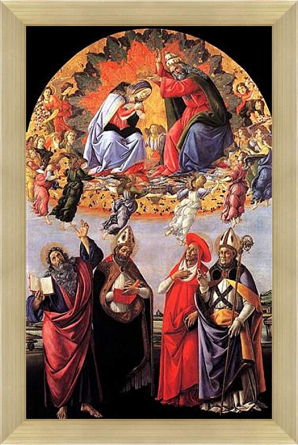 Картина в раме - Coronation of Madonna. Сандро Боттичелли