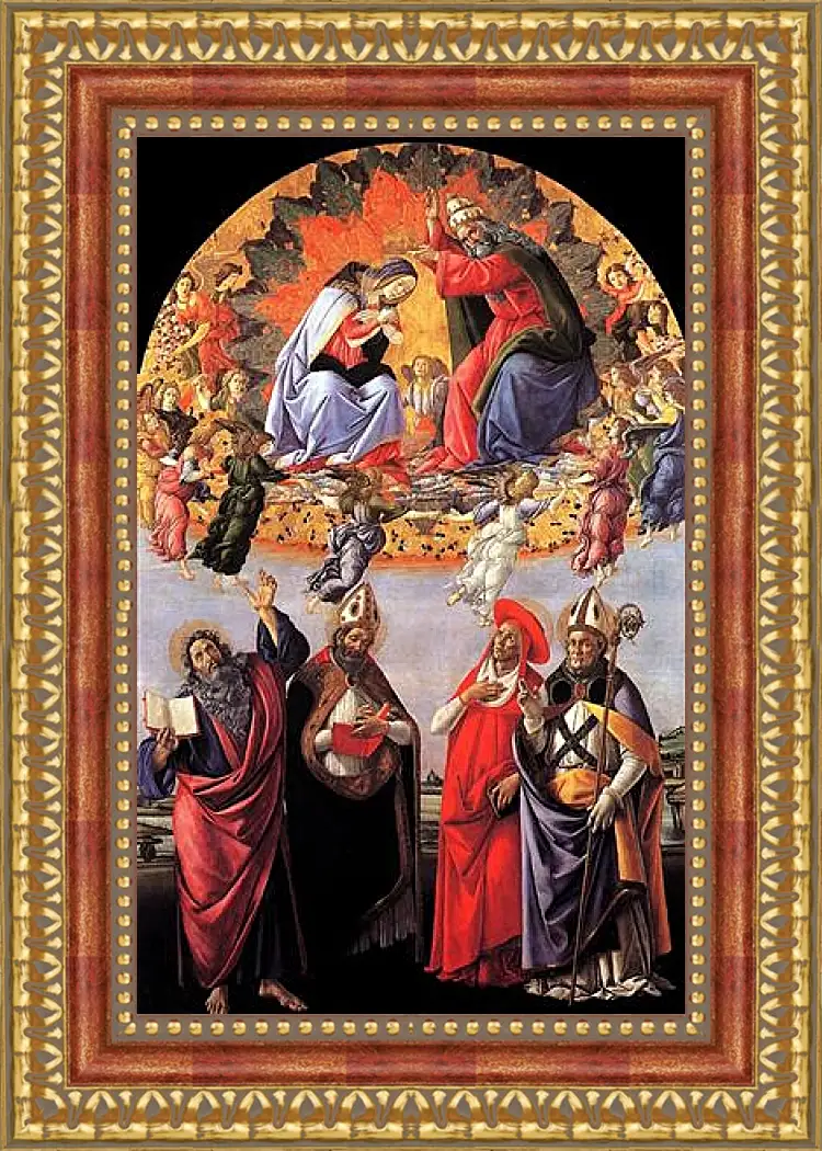 Картина в раме - Coronation of Madonna. Сандро Боттичелли