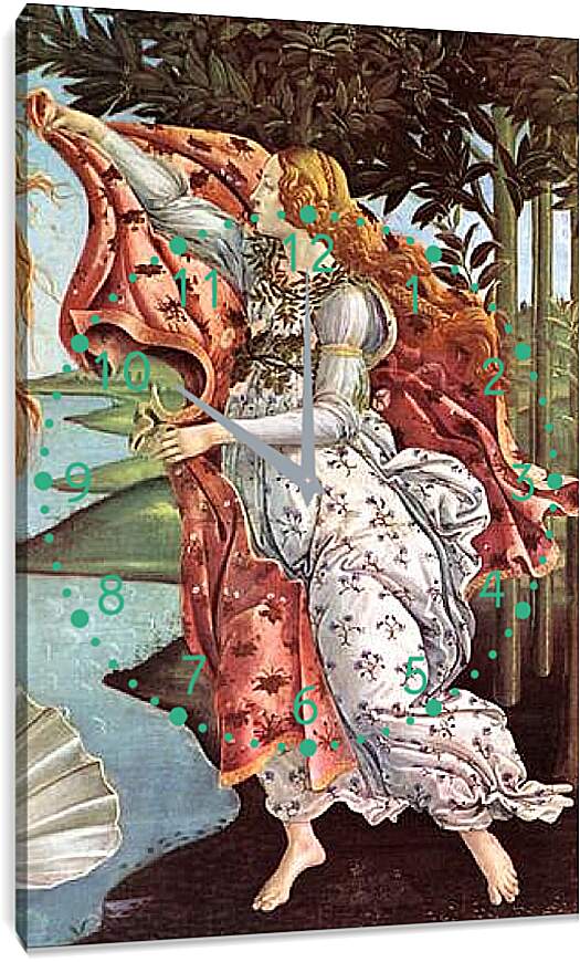 Часы картина - Birth of  the Venus (detail 4) Сандро Боттичелли