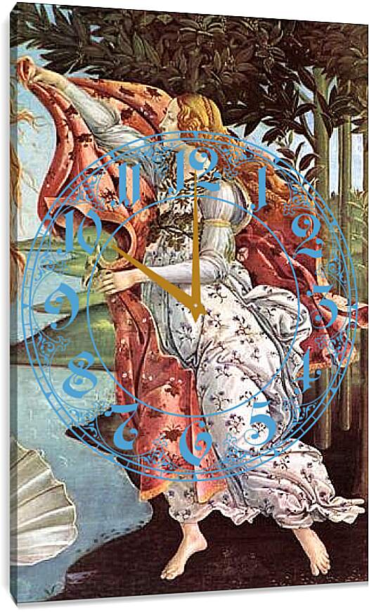 Часы картина - Birth of  the Venus (detail 4) Сандро Боттичелли