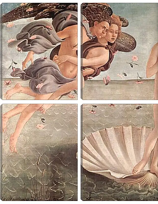 Модульная картина - Birth of  the Venus (detail 3) Сандро Боттичелли