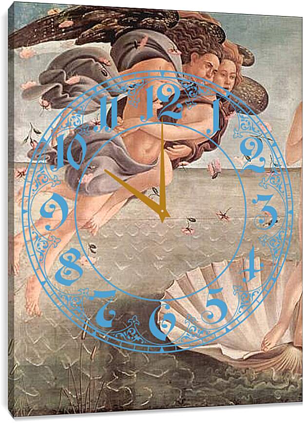 Часы картина - Birth of  the Venus (detail 3) Сандро Боттичелли