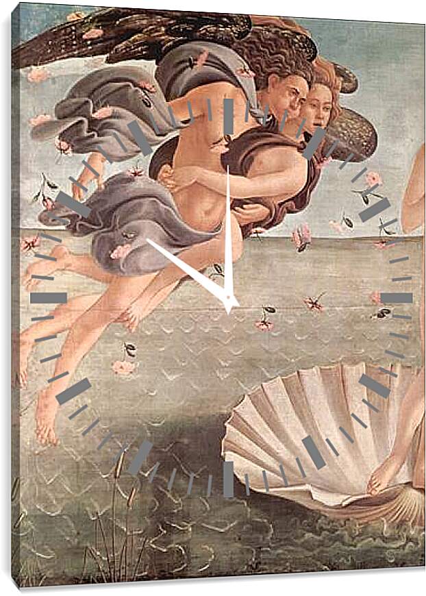 Часы картина - Birth of  the Venus (detail 3) Сандро Боттичелли