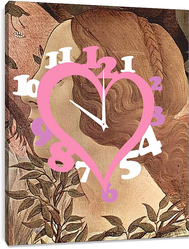 Часы картина - Birth of  the Venus (detail 2) Сандро Боттичелли