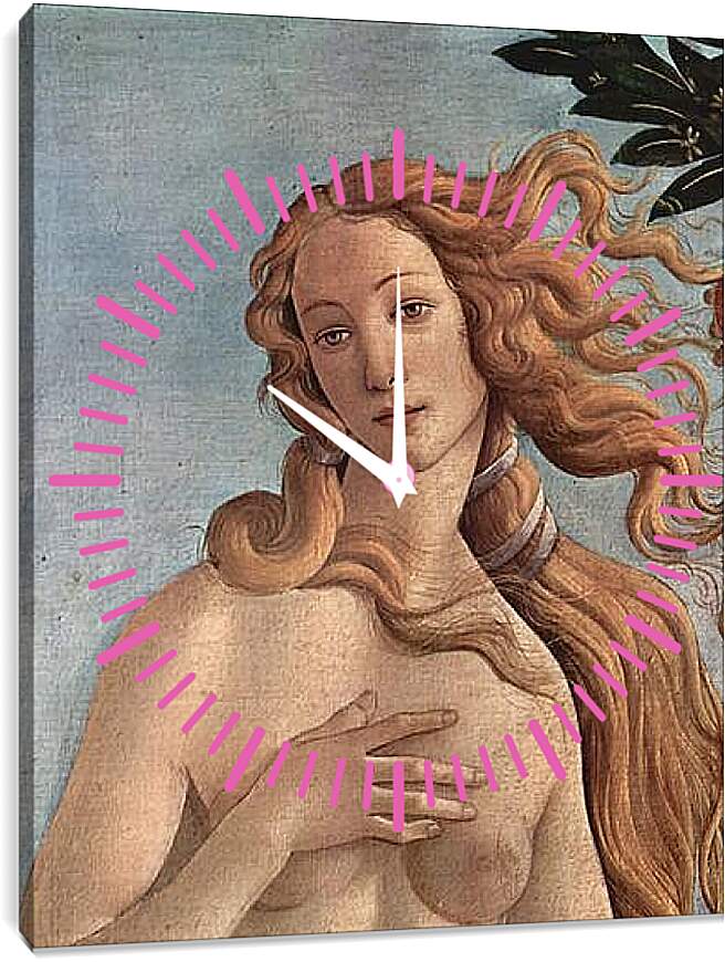 Часы картина - Birth of  the Venus (detail) Сандро Боттичелли