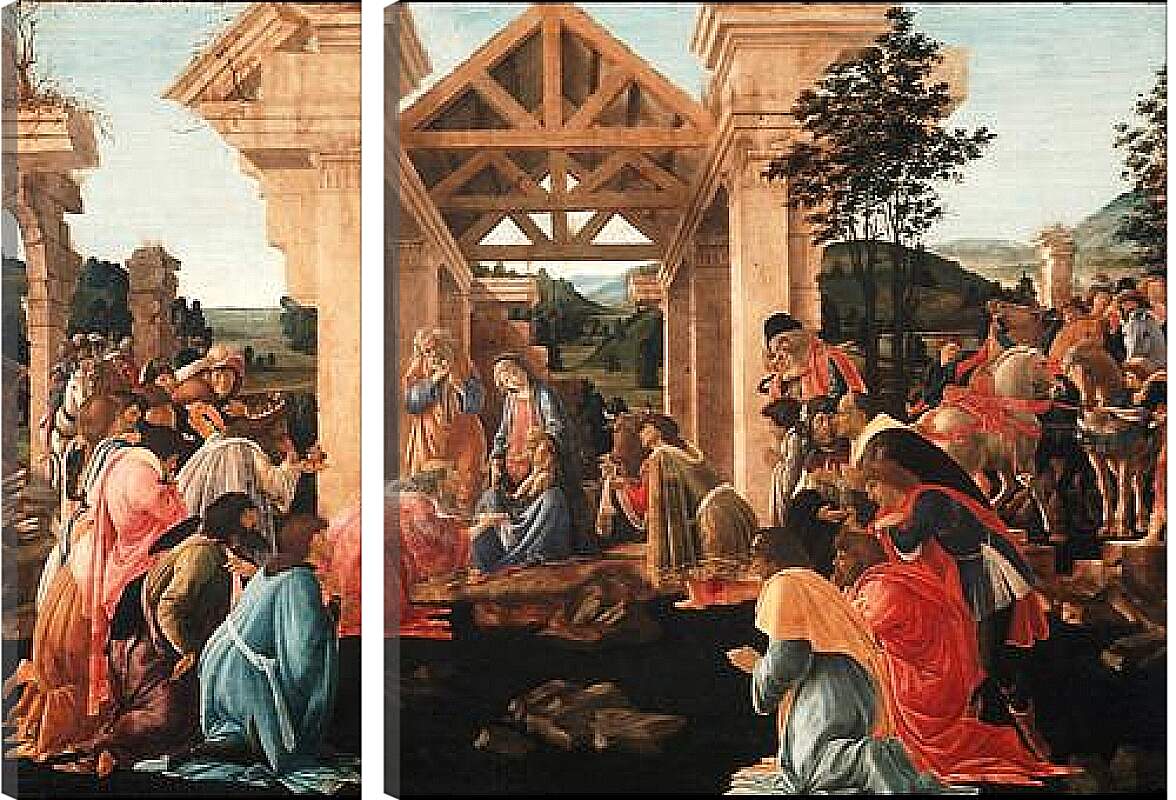 Модульная картина - Birth of jesus (2) Сандро Боттичелли