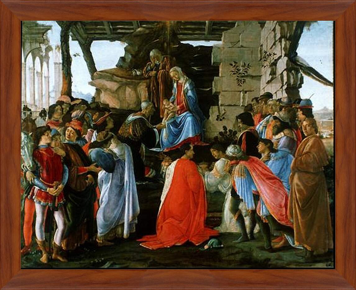 Картина в раме - Рождение Христа. Сандро Боттичелли