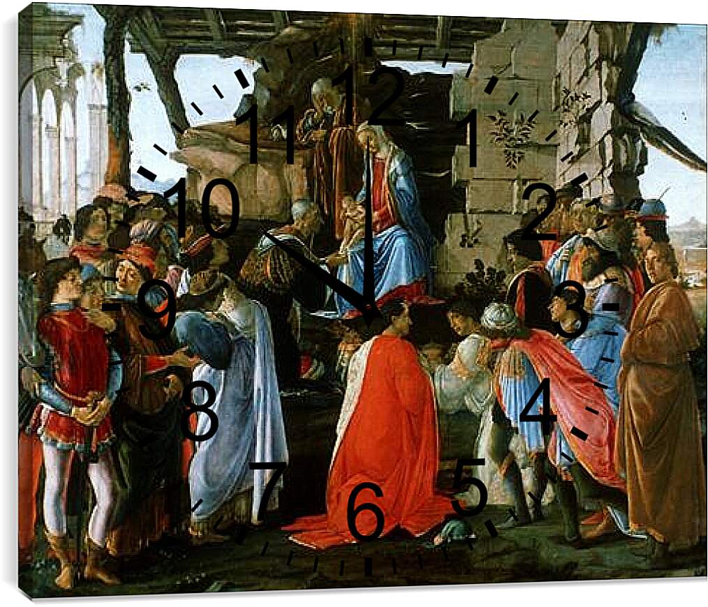 Часы картина - Рождение Христа. Сандро Боттичелли