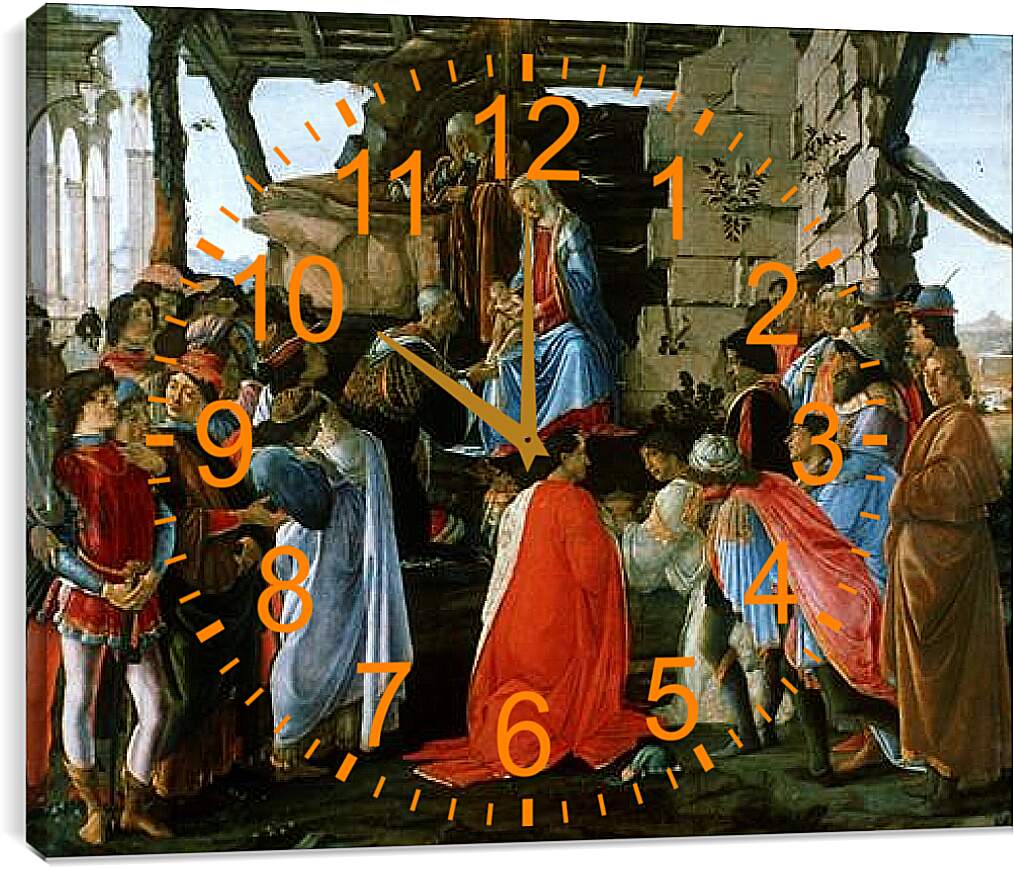 Часы картина - Рождение Христа. Сандро Боттичелли