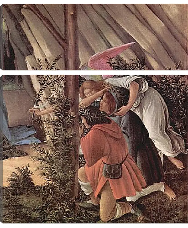 Модульная картина - Birth Christi Mysti birth (detail2) Сандро Боттичелли