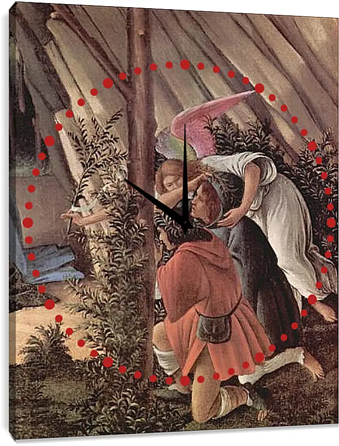 Часы картина - Birth Christi Mysti birth (detail2) Сандро Боттичелли