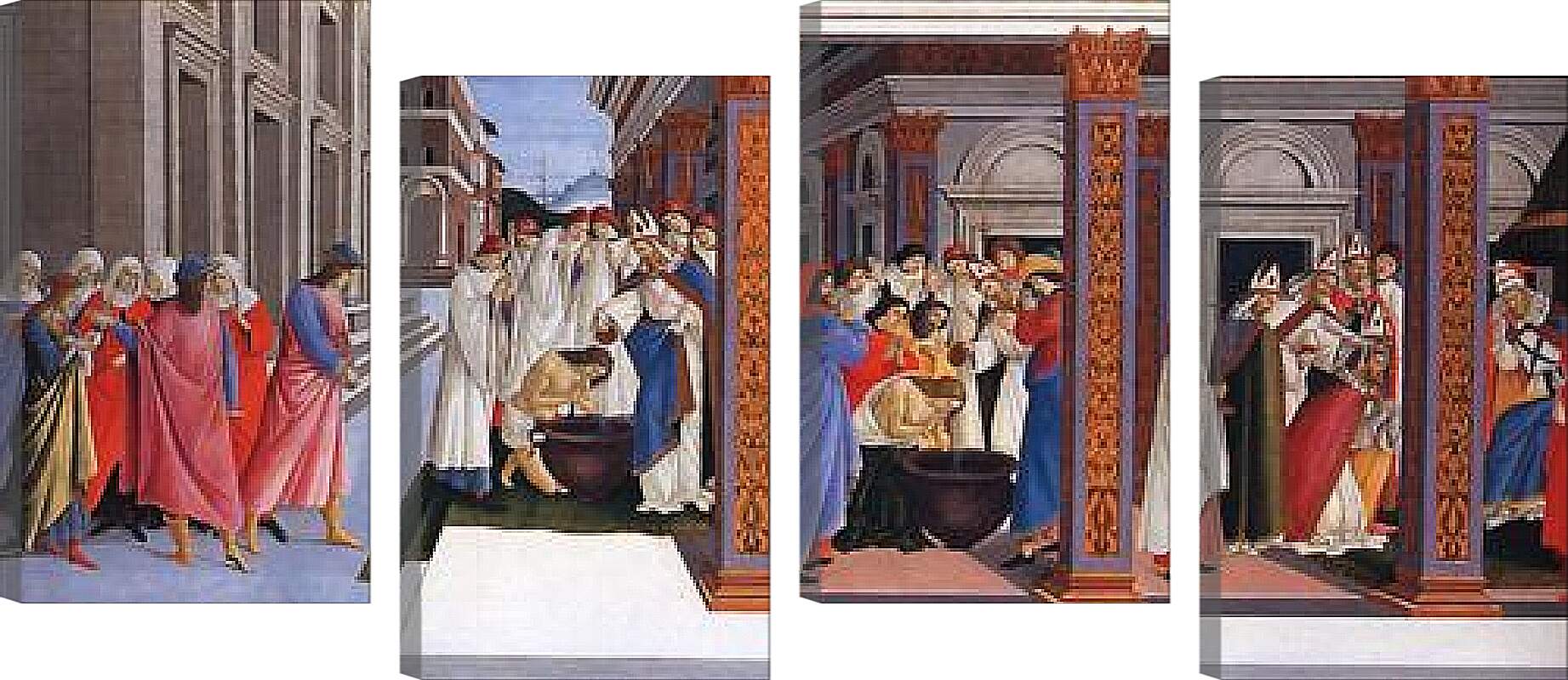 Модульная картина - Baptism of St. Zenobius and His Appointment as a Bishop. Сандро Боттичелли