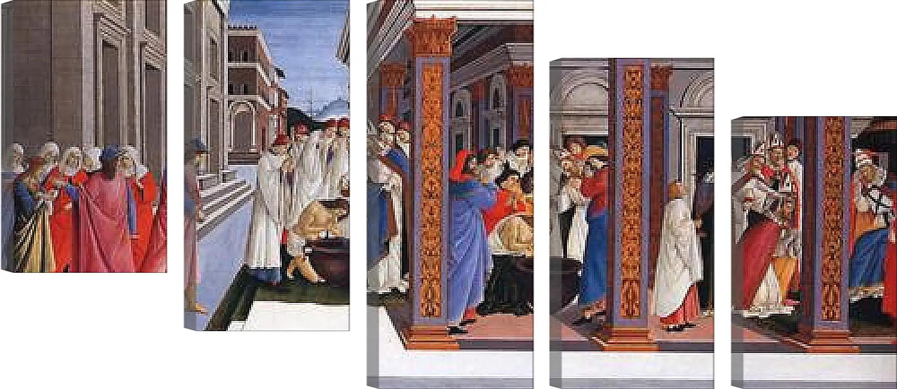 Модульная картина - Baptism of St. Zenobius and His Appointment as a Bishop. Сандро Боттичелли