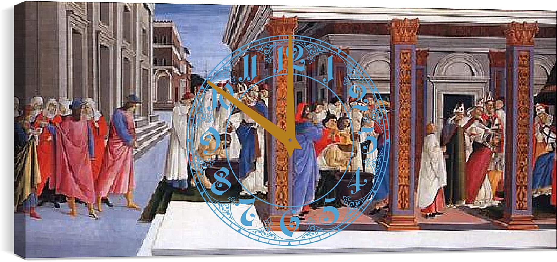 Часы картина - Baptism of St. Zenobius and His Appointment as a Bishop. Сандро Боттичелли