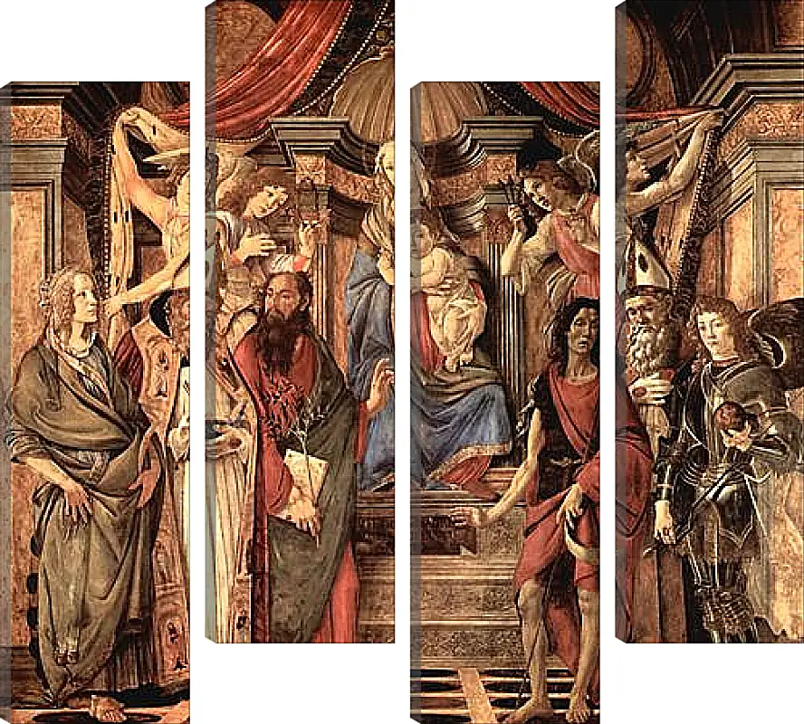Модульная картина - Altar table, main board Throne end of Madonna. Сандро Боттичелли