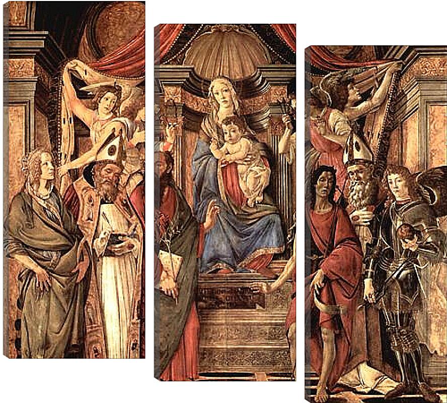Модульная картина - Altar table, main board Throne end of Madonna. Сандро Боттичелли