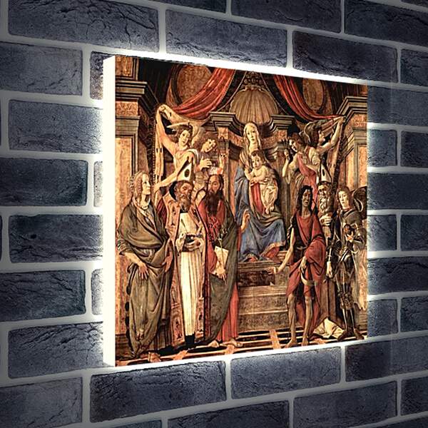 Лайтбокс световая панель - Altar table, main board Throne end of Madonna. Сандро Боттичелли