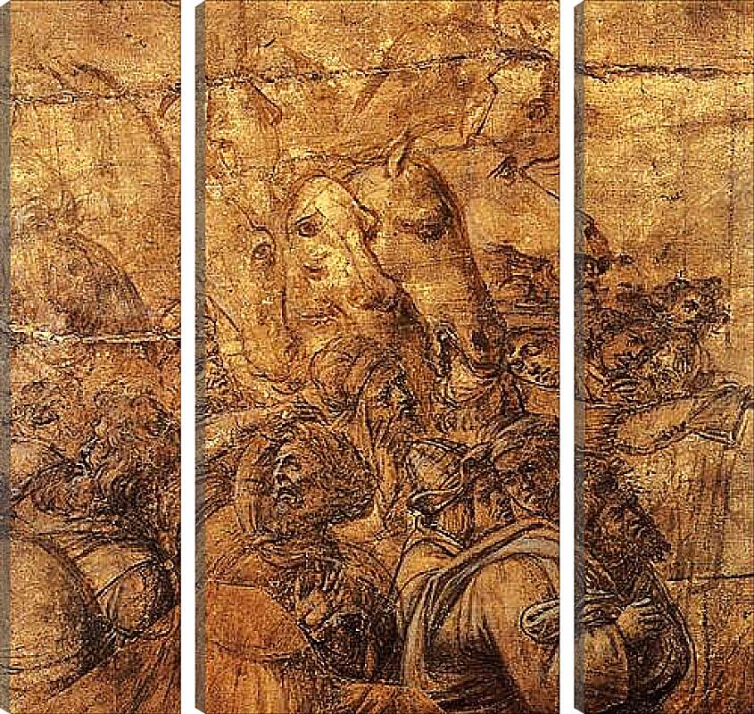 Модульная картина - Adoration of the three magi (fragment of a draft) Сандро Боттичелли