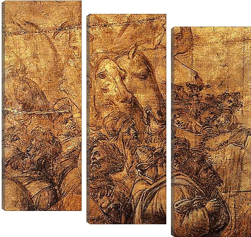 Модульная картина - Adoration of the three magi (fragment of a draft) Сандро Боттичелли