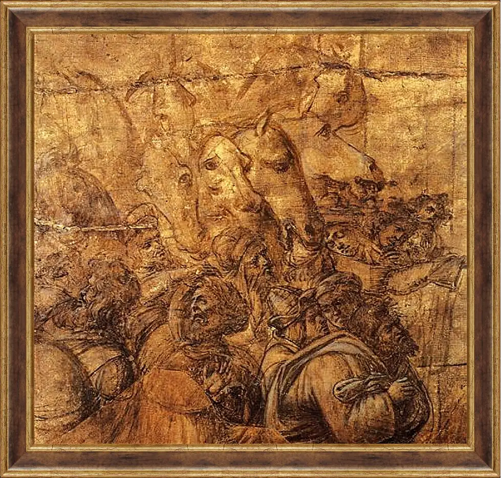 Картина в раме - Adoration of the three magi (fragment of a draft) Сандро Боттичелли