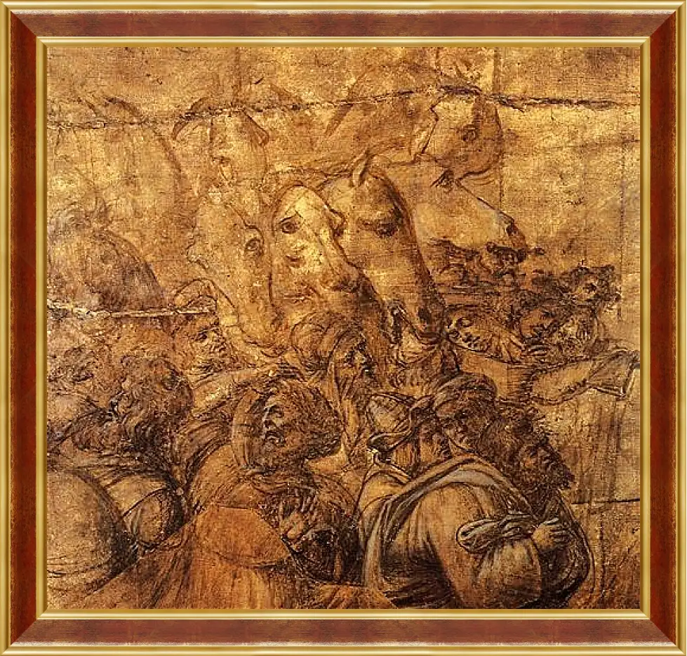 Картина в раме - Adoration of the three magi (fragment of a draft) Сандро Боттичелли