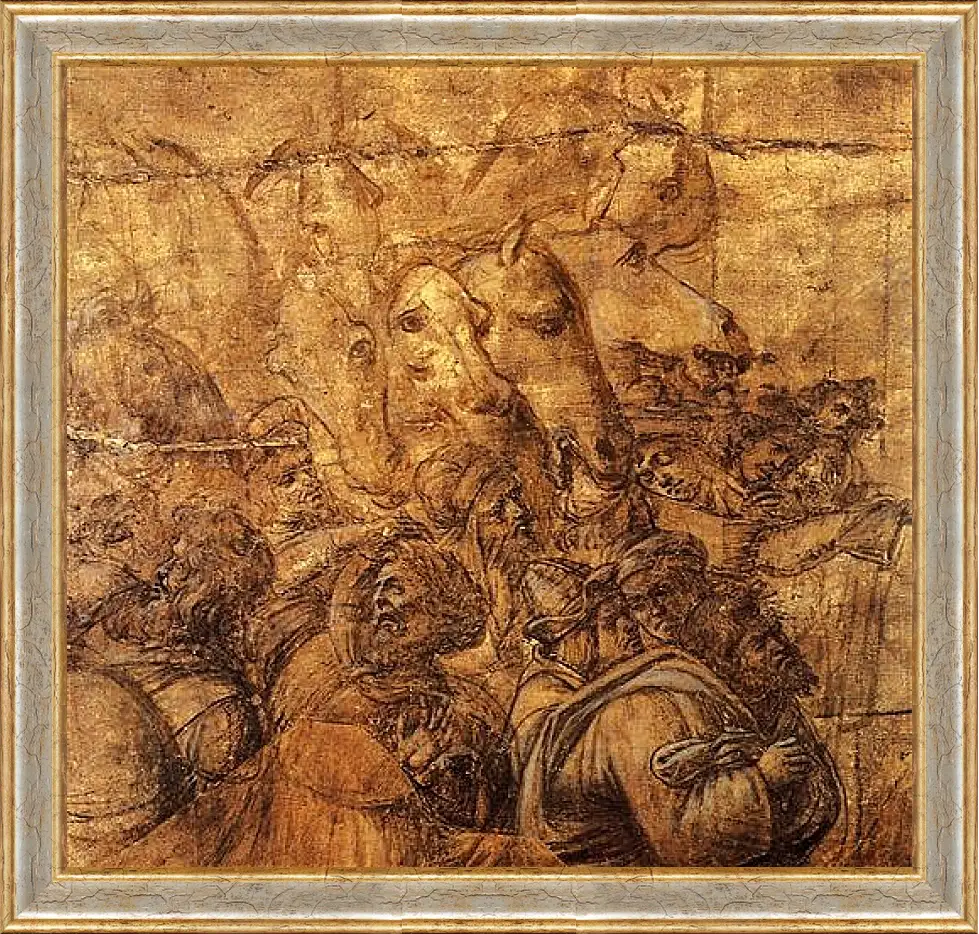 Картина в раме - Adoration of the three magi (fragment of a draft) Сандро Боттичелли