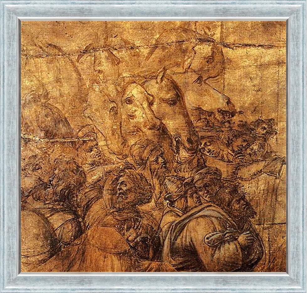 Картина в раме - Adoration of the three magi (fragment of a draft) Сандро Боттичелли