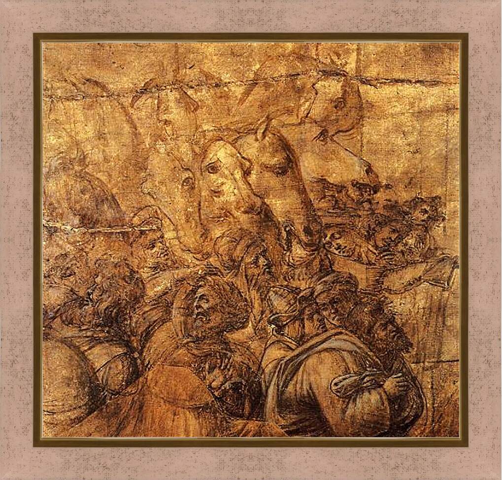 Картина в раме - Adoration of the three magi (fragment of a draft) Сандро Боттичелли