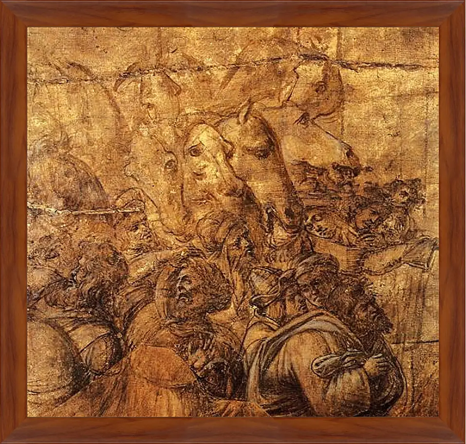 Картина в раме - Adoration of the three magi (fragment of a draft) Сандро Боттичелли