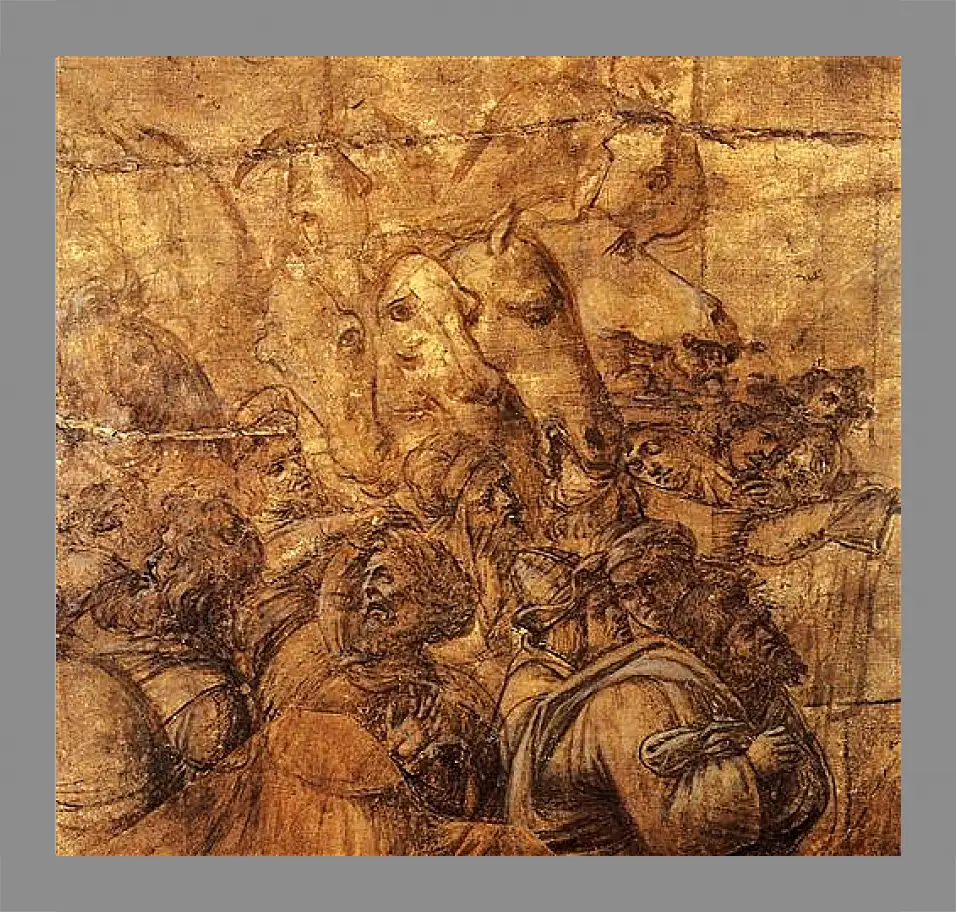 Картина в раме - Adoration of the three magi (fragment of a draft) Сандро Боттичелли