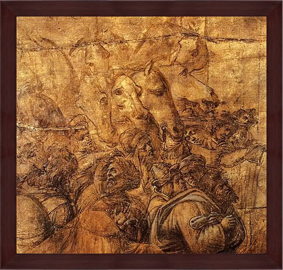 Картина в раме - Adoration of the three magi (fragment of a draft) Сандро Боттичелли