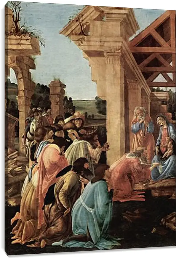 Постер и плакат - Adoration of the kings Washington (detail2) Сандро Боттичелли