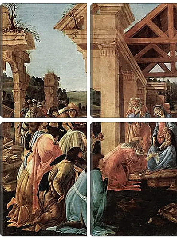 Модульная картина - Adoration of the kings Washington (detail2) Сандро Боттичелли