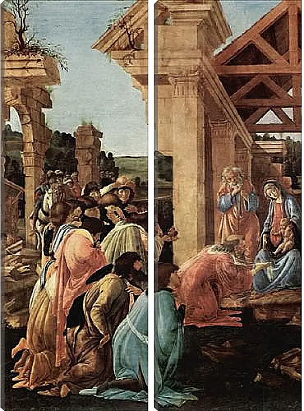 Модульная картина - Adoration of the kings Washington (detail2) Сандро Боттичелли